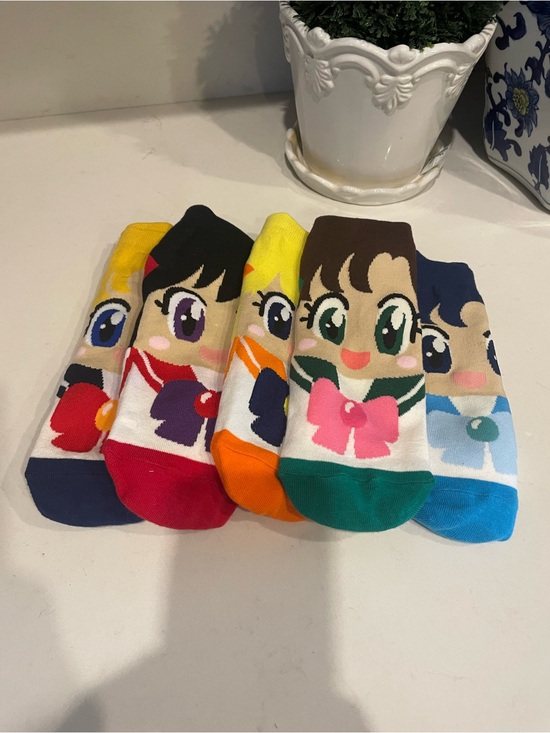 Other - Colorful Sailor moon Anime Character No-Show Socks - 5 Pair Set